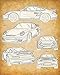 Original Porsche Patent Prints - Vintage Wall Art Decor Gifts for Car Enthusiasts, Man Cave and Office Decoration, Classic Room Decor, 8x10 Unframed Art Poster (Set of 4)