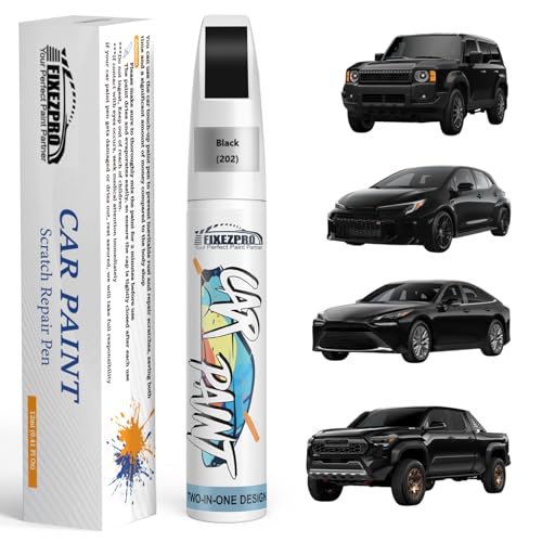 Image of 202 Black Car Touch Up Paint for Toyota, Color Match Auto Paint Repair Pen,Professional Car Scratch Repair Remover Pen Quick & Easy to Use