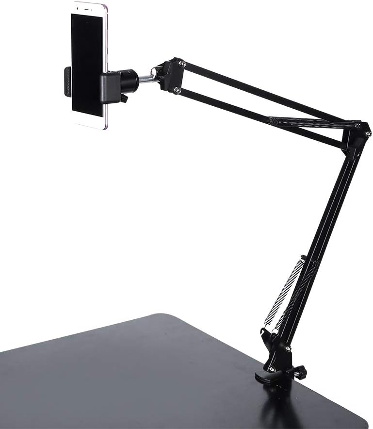 – Table Mount Phone Holder, Adjustable Lazy Bracket Holder 360º Rotation Mobile Phone Mount Stand with Flexible Arm for Table Desk Bed