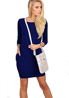 فستان كاجوال للنساء - مقاس موحد - ازرق، من اف جي