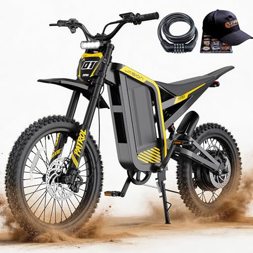 Image of Jason Patrol 52 Electric Dirt Bike,4000W 40MPH E Bikes for Adults Electric,19'' /17''Fat Tire Electric Motorcycle, 52V /30AH Battery Ebike,50-Mile Range,Full Hydraulic Brakes&Dual Suspension