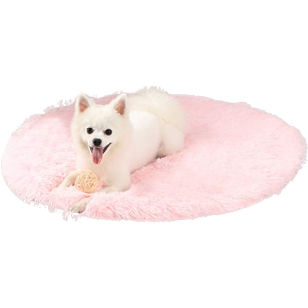 Kelendle 16 Inch Plush Dog Bed Mat Warm Fluffy Round Puppy Crate Pad with Anti-Slip Waterproof Bottom Soft Comfy Pet Kennel Mat for Small and Medium