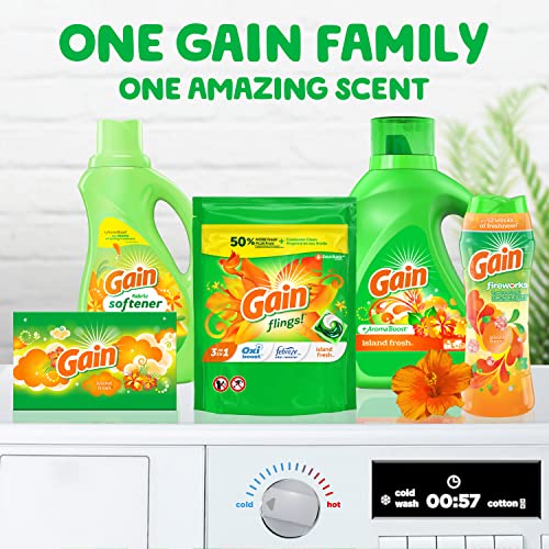 Gain Flings! Laundry Detergent Soap Pacs, He Compatible, Long Lasting Scent, Island Fresh, 60 Count #TOP6
