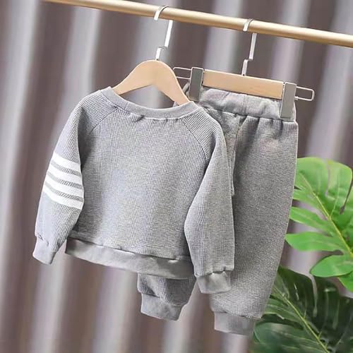 Boys Girls 2-Piece Fleece Sweatshirt pants Set Outfits Kids Warm Soft Fuzzy Sweater Drawstring Sweatpants Fall Winter3