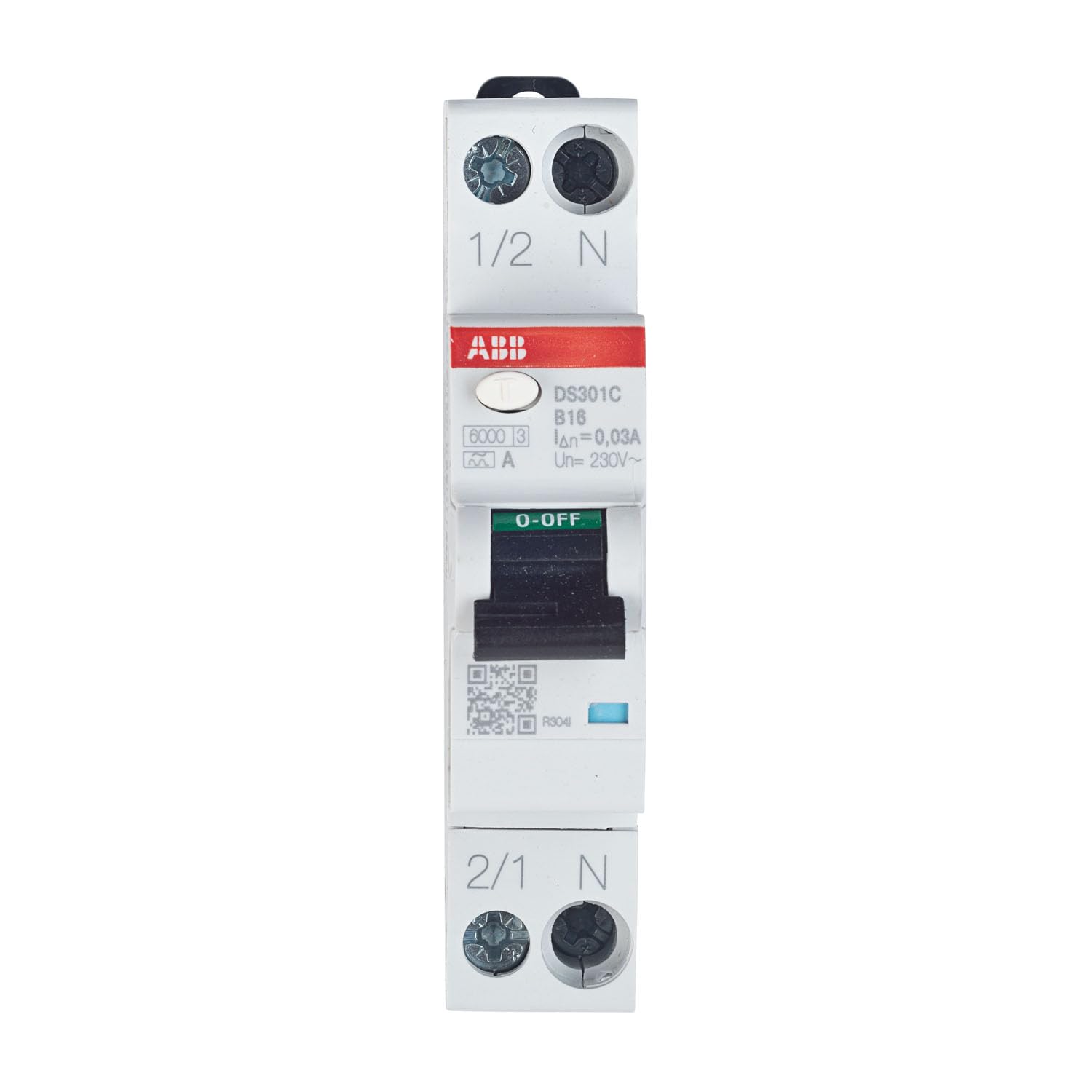 FI/LS Schutzschalter ABB DS301C-B16/0,03, RCBO, 1TE, Typ A, 1P+N, B16A, 30mA, 6kA