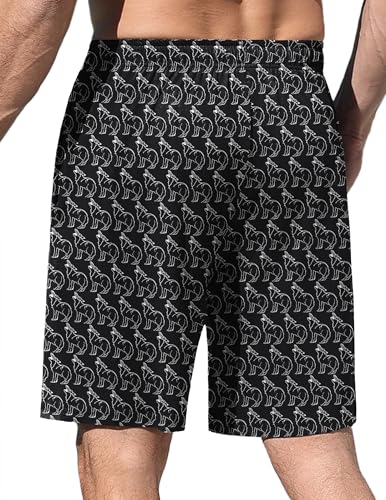 Image of Ekouaer Men's Pajama Shorts Soft Sleepwear Bottoms Elastic Waistband Loungewear Breathable Men Shorts with Pockets
