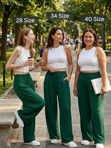 Image of GRECIILOOKS High Waist Polycotton Trousers for Women - Flared Parachute Pants with Side Pockets | Casual Travel Cargo Pants (Available in Plus Size and Value Pack)