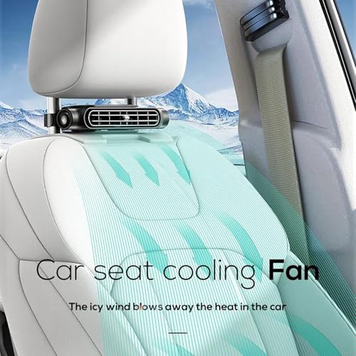 Image of Car Seat Fan for Backseat for Kids, Mini Portable Battery Operated Back Seat Baby Quiet Headrest Neck Cooling AC Fan with 3 Adjustable Wind Speeds for All Cars Vehicle RV Truck