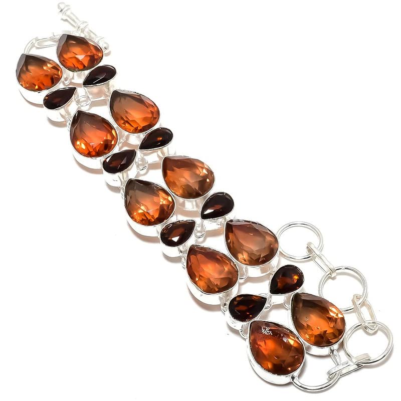 Bracelet tourmaline bicolore fait main en argent, le cadeau idéal pour elle