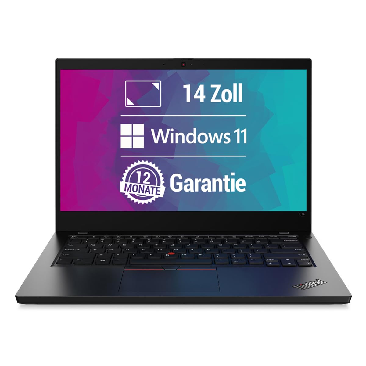 Lenovo ThinkPad L14 Gen 1 14 Zoll Full HD Laptop Intel Core i5-10310U@ bis zu 4,4 GHz 16 GB 256 GB SSD mit & GRATIS Antiviren-Software HDMI inkl. 12 Monate Garantie (Generalüberholt)