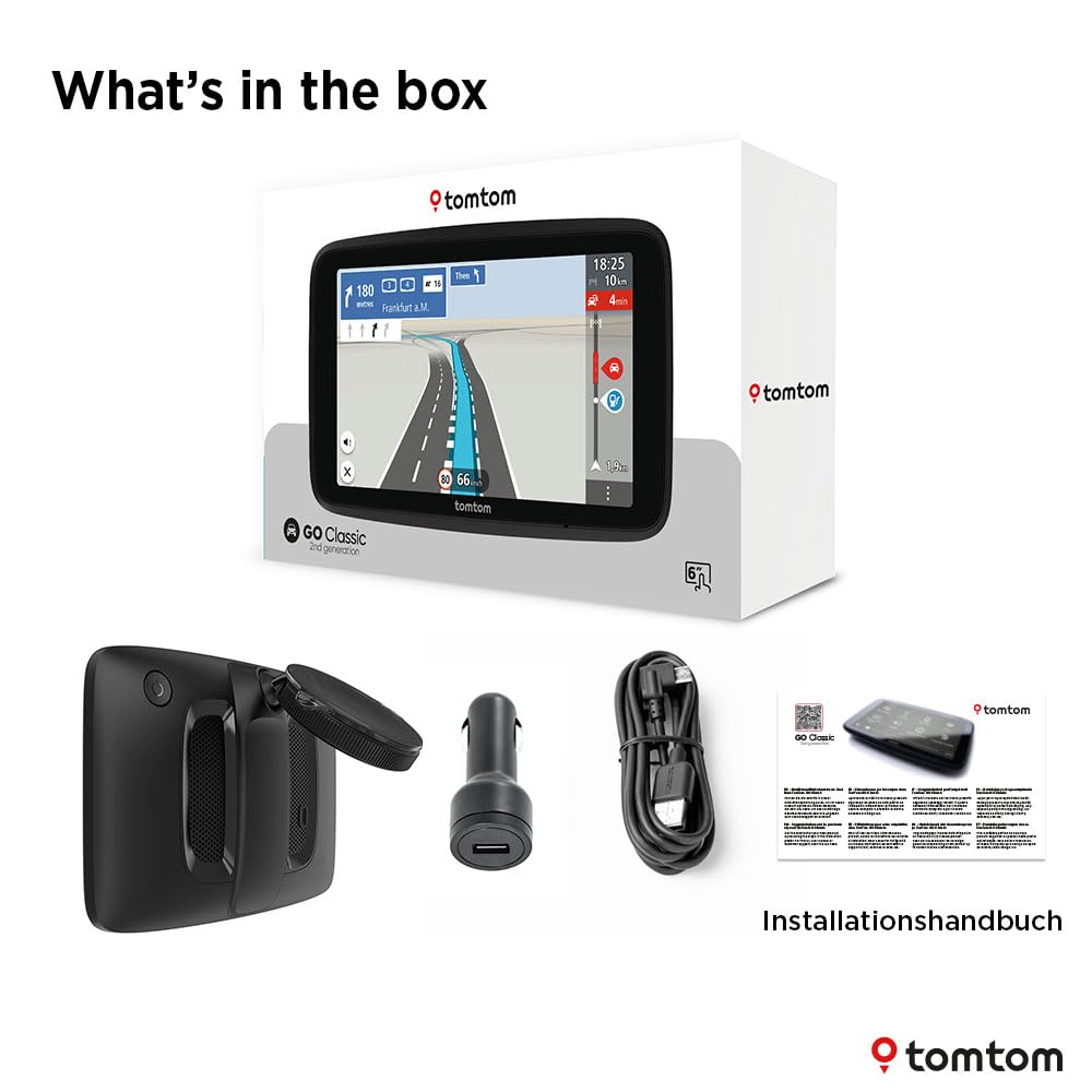 TomTom GO Classic 2nd 6 Zoll Navi mit Stauvermeidung, Karten-Updates Europa, WiFi, Fahrspurassistent