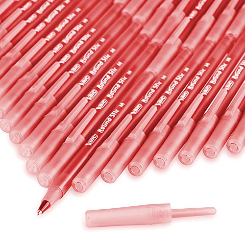 Image of BIC Round Stic Xtra Life Ball Pen - Pack of 12, Red