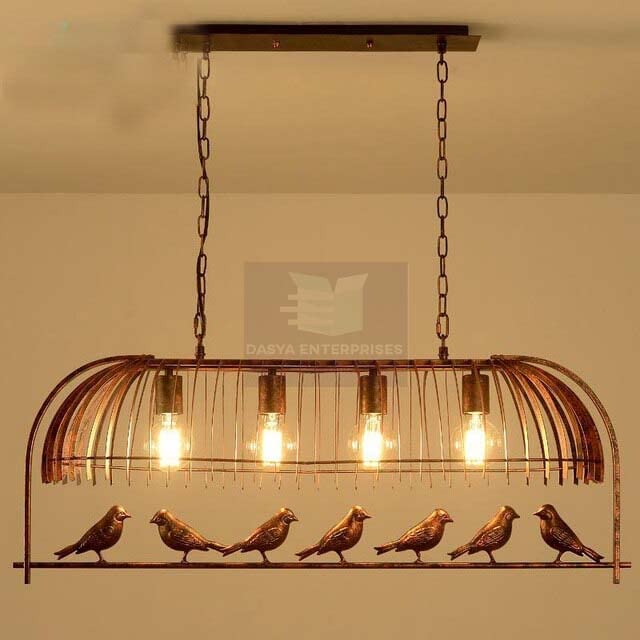 Buy DABORIYA 7 Birds Cage Vintage 4 Bulb Base Edison Lamp Ceiling