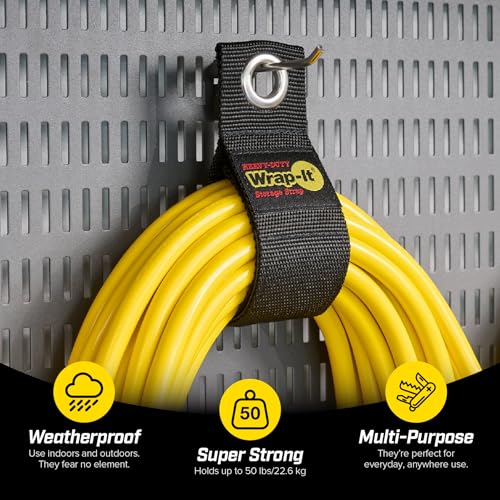 image for Heavy-Duty Wrap-It Storage Straps, 13-inch (6 Pack) - Hook and Loop Ex