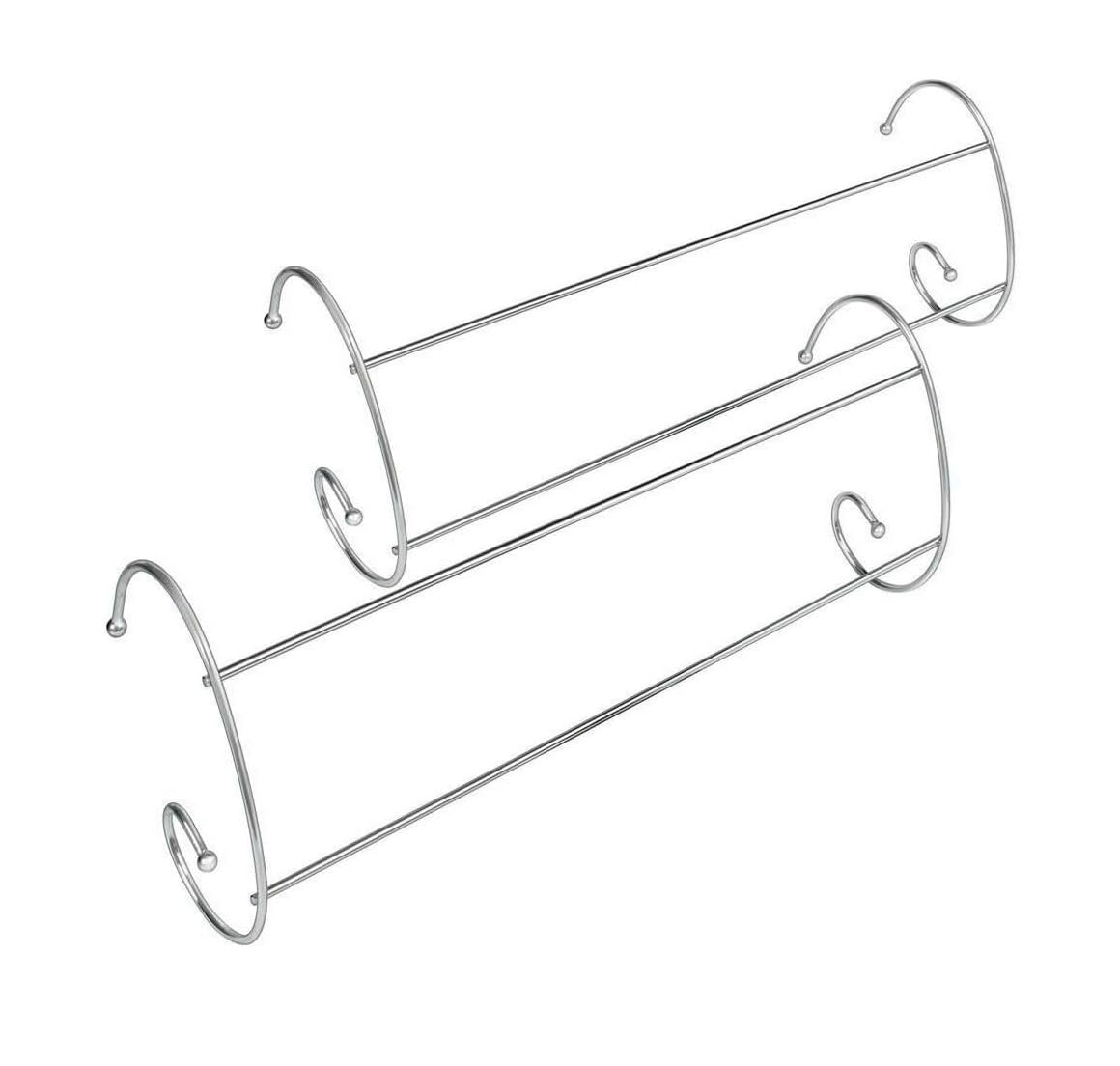 2 X Chrome Radiator Towel Rail Rack Stand Indoor Clothes Airer Dryer Twin Rails Metal Wire