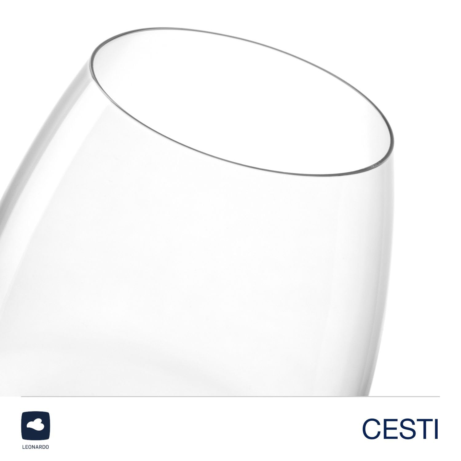 LEONARDO HOME Vasos CESTI (juego de 6) con paño de pulido • Vasos de agua aptos para lavavajillas (460 ml) • Resistente a los golpes y uso diario • Vasos de cristal de alta calidad • Vasos de zumo