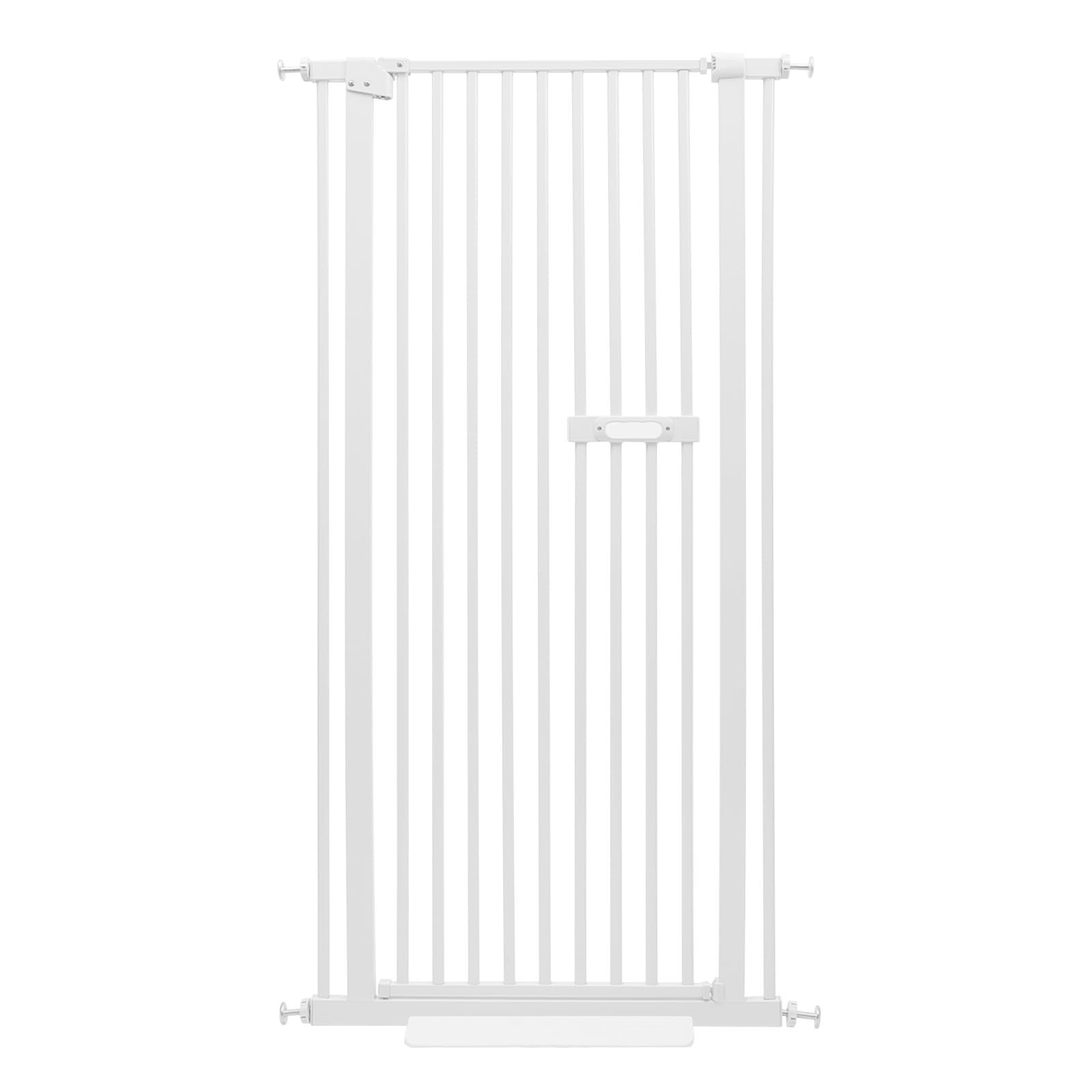 Puerta De Mascotas Ajustable En Altura Extensible, Puerta De Protección Para Perros Y Gatos, Rejilla De Seguridad Para Puertas, Acero Al Carbono, Blanco