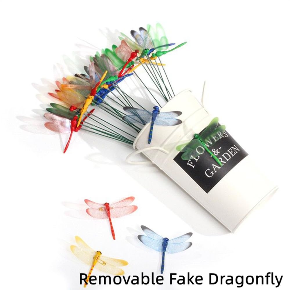 Garden Dragonfly Stakes with Sticks,3D Removable Fake Dragonfly,10" Waterproof Shaking Head Dragonflies Ornaments Garden Decor for Outside,Christmas Whimsical Gifts for Kindergarten (25 - Image 4