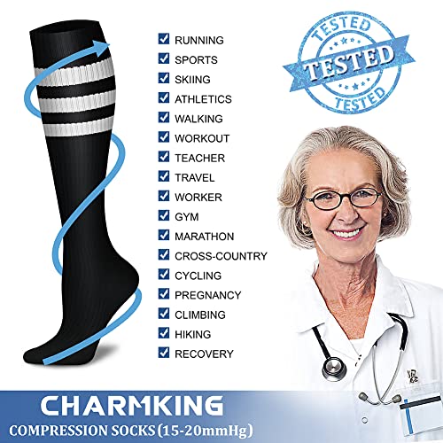 Image of Copper Compression Socks (3 Pairs), 15-20 mmhg is BEST Athletic & Medical for Men & Women, Running, Flight, Travel, Nurses - Boost Performance, Blood Circulation & Recovery