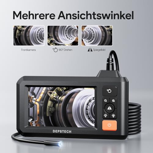 DEPSTECH Endoskopkamera mit Licht, Endoskop mit 4,3'-IPS-Bildschirm, 1080P HD Digital...