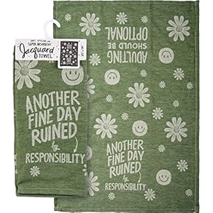 Primitives by kathy adulting should be optional another fine day ruined by responsibility decorative kitchen towel  urban country home decor