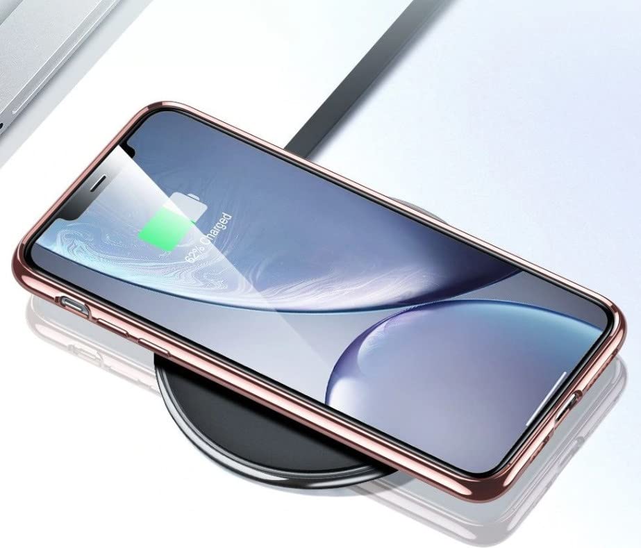 Carcasa de silicona cromada para Samsung Galaxy A50, contorno transparente, Bumper Protection gel flexible (rosa)