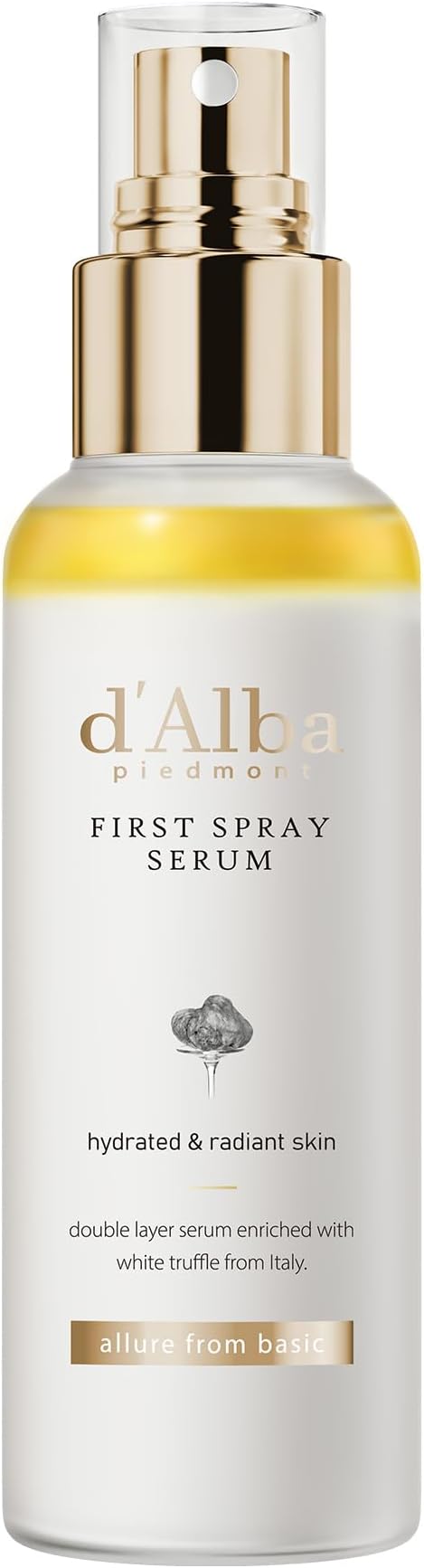 d'Alba Italian White Truffle First Spray Serum, Hydrating Face Moisturizer, Glow Serum for Radiant Skin, Non Comedogenic, All In One Mist, Vegan & Desert-Adapted 100ml