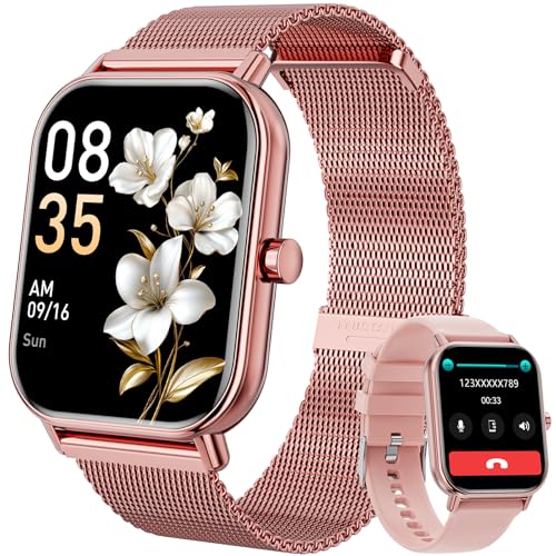 Smart Watches for Women Android iPhone, 1.85'' Fitness Trackers, 2 Bands - image 1