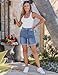luvamia Women's Fashion Jean Shorts - Trendy Summer Denim Jorts - Stretchy Blue Shorts for Women - Size Medium 8 10
