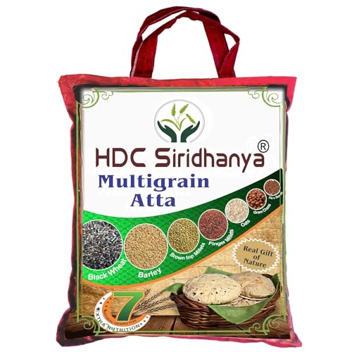 Image of HDC Siridhanya Multigrain Atta | Natural 7 Grain Millet Flour Blend - High Protein & Low GI Healthy Atta for Diabetic Freindly & Fitness Diet | Unpolished Pure Mix Flour GWT. (4.7kg)