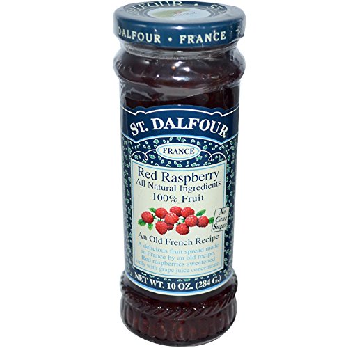 St. Dalfour Red Raspberry Fruit Spread - 10oz - 100% from Fruit, No Artificial Ingredients, Non-GMO, No Cane Sugars, All Natural, Made in France