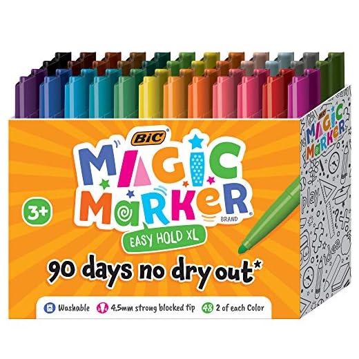 BIC Easy Hold XL Magic Marker, Assorted Colors, 48-Count