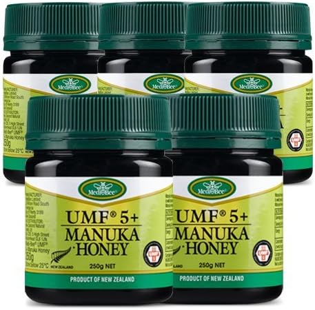 Medibee UMF 5+ (MGO 83) Manuka Honey | Raw, Pure & Unpasteurised from New Zealand | 250g - 5 Pack