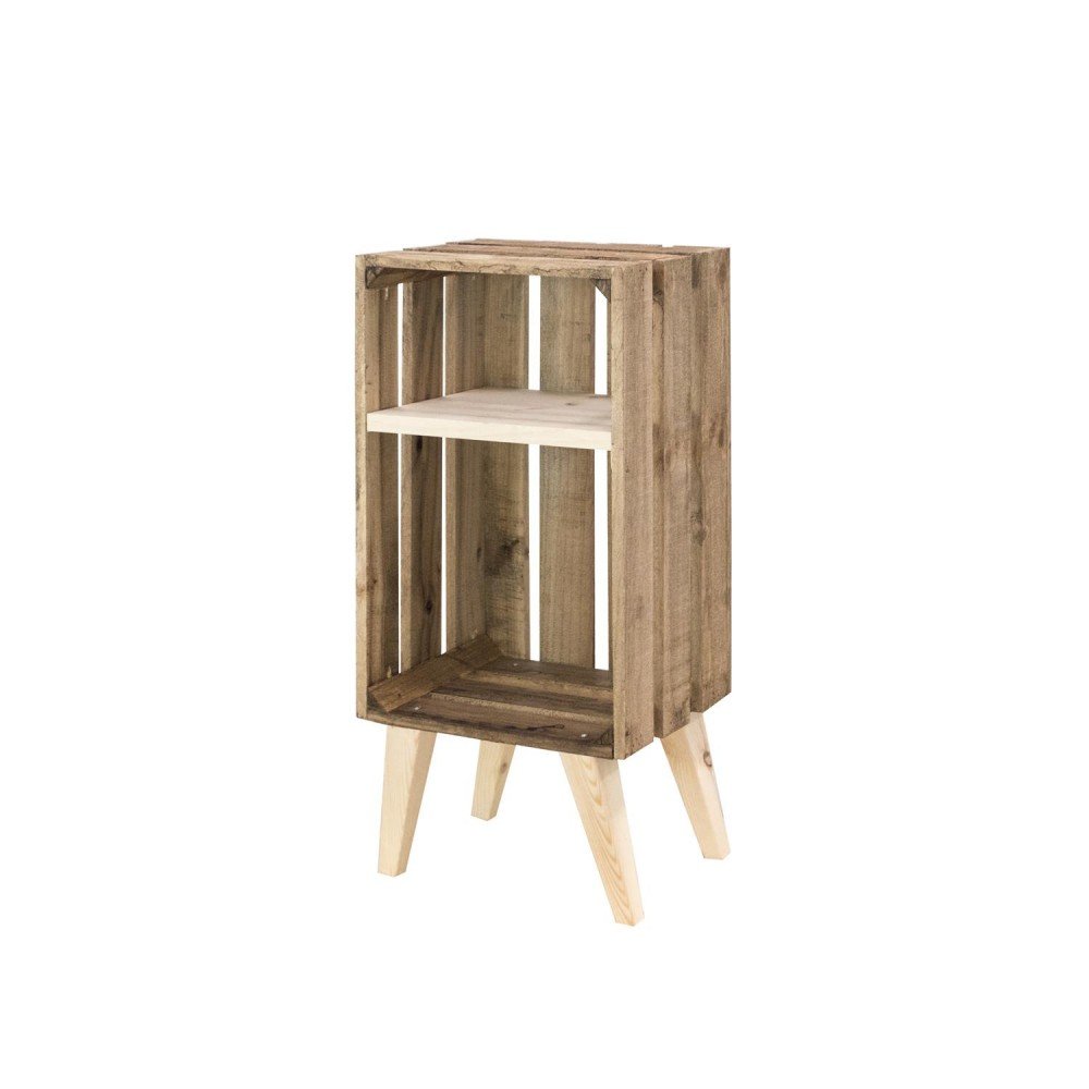 B2You Pack Vintage Blanco y Envejecido con mesitas envejecidas 165x80cm