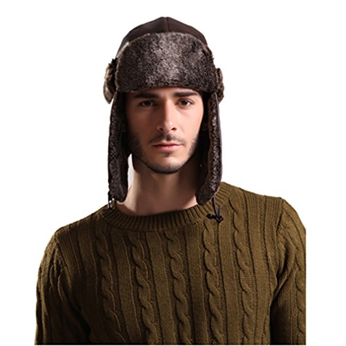 Image of Lukitty Trapper Warm Russian Trooper Hat Winter Skiing Cap Women Men Windproof