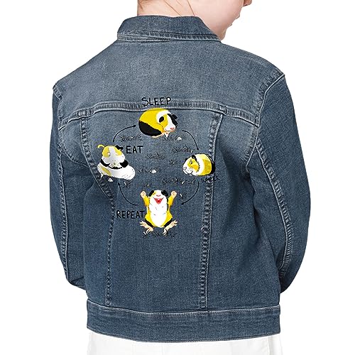 Guinea Pig Cycle Kids' Denim Jacket - Animal Clothing - Guinea Pig Lover Gift Ideas