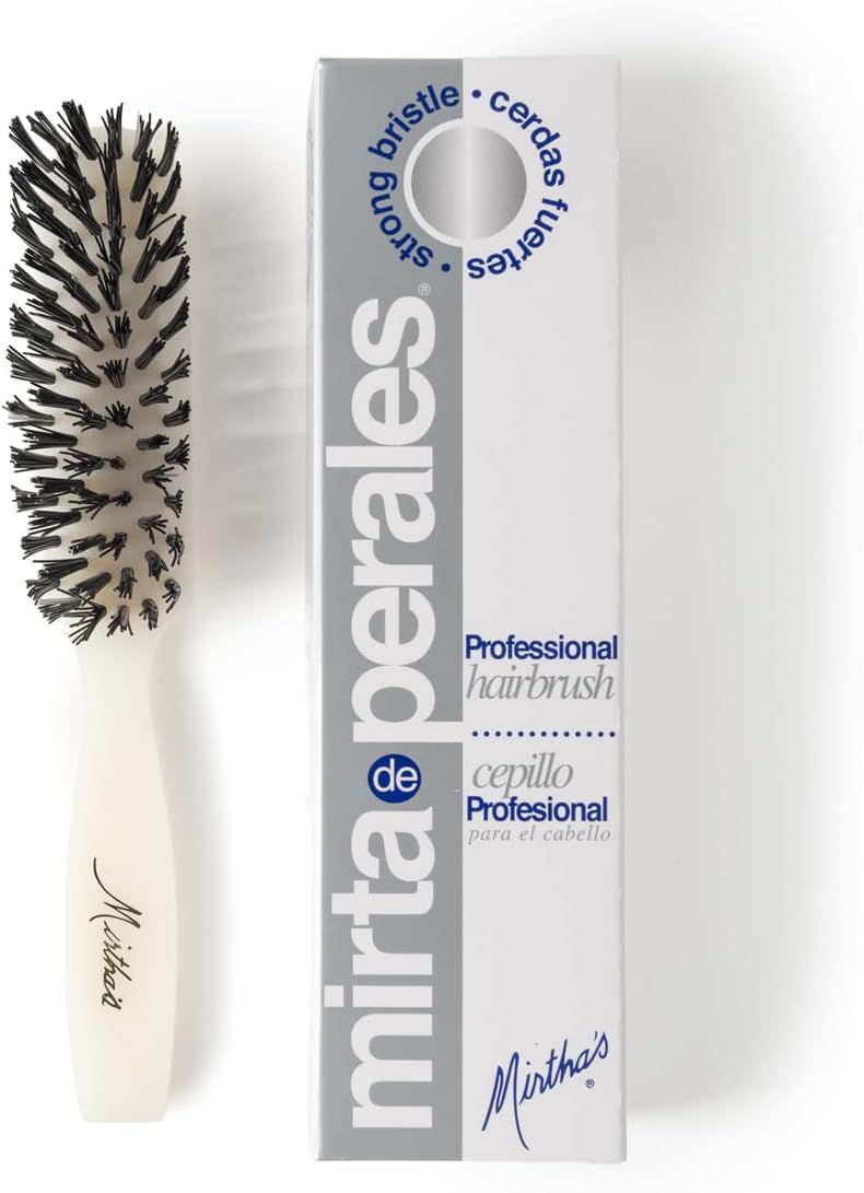 MIRTA DE PERALES Daily Hairbrush for Healthy, Shiny Hair | Professional Styling Brush with Firm Bristles | Stimulates Scalp Circulation, Distributes Natural Oils, Reduces Frizz & Prevents Split Ends