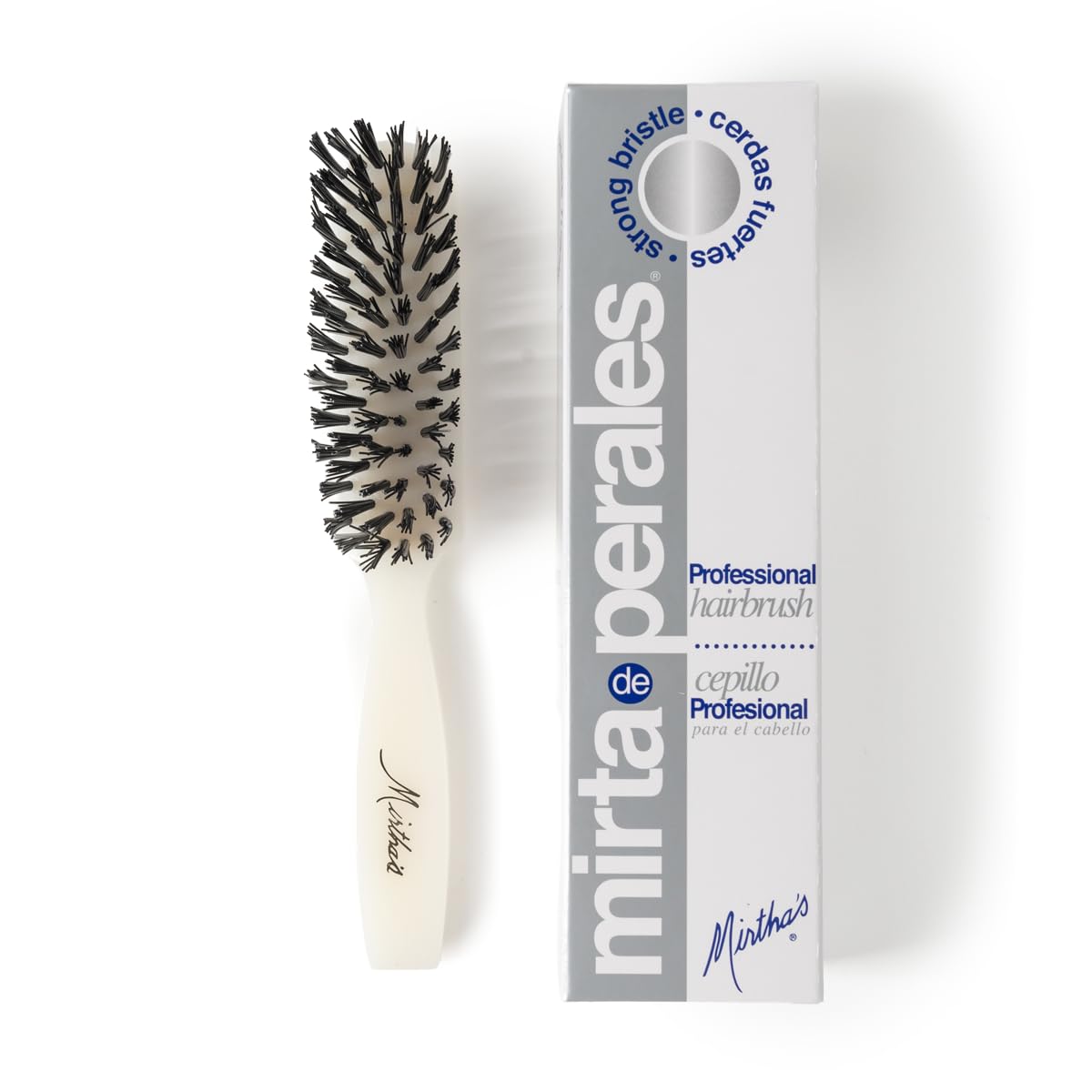 MIRTA DE PERALES Daily Hairbrush for Healthy, Shiny Hair | Professional Styling Brush with Firm Bristles | Stimulates Scalp Circulation, Distributes Natural Oils, Reduces Frizz & Prevents Split Ends
