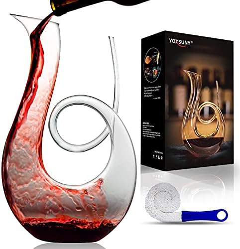 YOXSUNY Wine Decanter Upgraded Swan wine Decanters 1.7L Hand-Blown Crystal Carafe-Enhances Red Wine Flavor, Lead-Free & Elegant Design,Gift for Wine Connoisseurs.