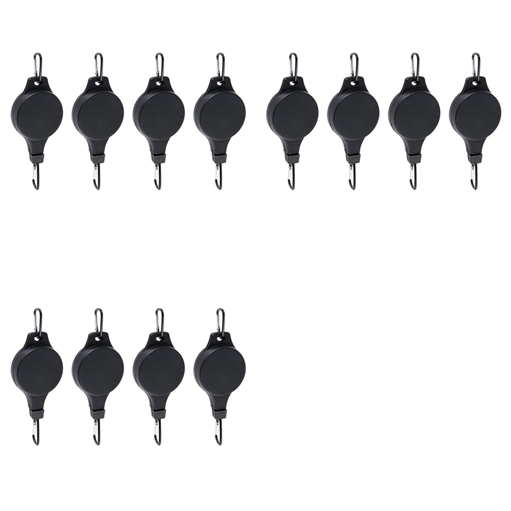 Hndhbfgrt Plant Pulley Retractable Hanger Plant Pulley Adjustable Height Wheel for Hanging Plants Indoor(12PCS) BLACK
