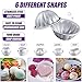 Patelai 12 Pcs Bath Bomb Molds 6 Shapes Metal DIY Bath Bomb Making Crafts Crafting Press Mould for Handmade Soaps Candle Cake Ice Cream Baking Handicrafts Making Supplies