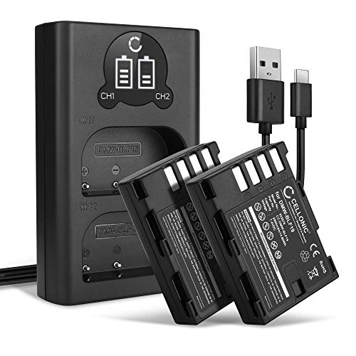 CELLONIC 2X Batterie Compatible avec Panasonic Lumix DC-GH5s GH5 DMC-GH4 GH4 GH4r GH4h GH3 Lumix DMC-GH3h GH3a G9 Lumix DC-G9, DMW-BLF19 DMW-BLF19E DMW-BLF19PP 2000mAh + Chargeur Double Accu Rechange