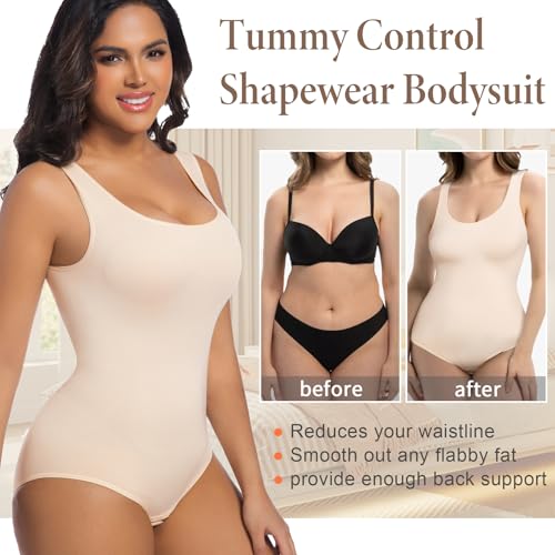 Image of ONEW Womens' Waist Trainer Seamless Bodysuit For Women Tummy Control Shapewear Bodysuit