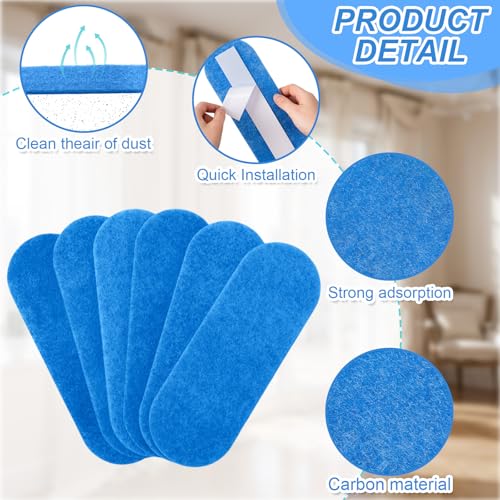 Image of Tuanse 20 Pack Ceiling Fan Filters for Blades, Activated Coconut Activated Zeolite Ceiling Fan Air Filter, Stick Air Filter Purifiers for Common Household Contaminants (Blue)