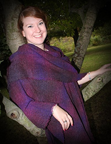 Ruana for Women Lambswool 54” x 72” Wild Berry Irish Made2