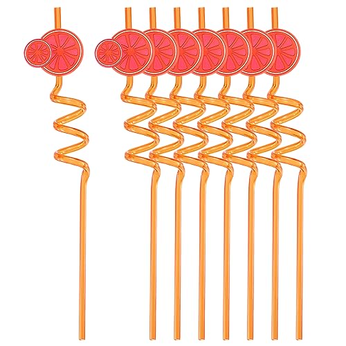 uxcell 16 pitillos divertidos rizados 27 cm naranja miniatura 1