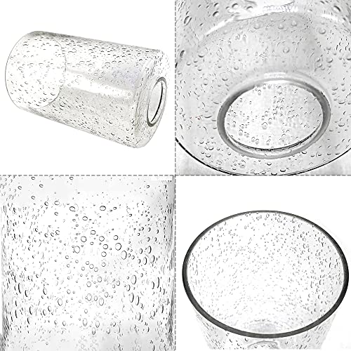 Image of ECUDIS Bubble Glasses Light Shade Cylinder Lamp Shade Replacement with 1-5 /8-inch Fitter, Lighting Fixture Accessory Clear Glass Globes, 2 Pack