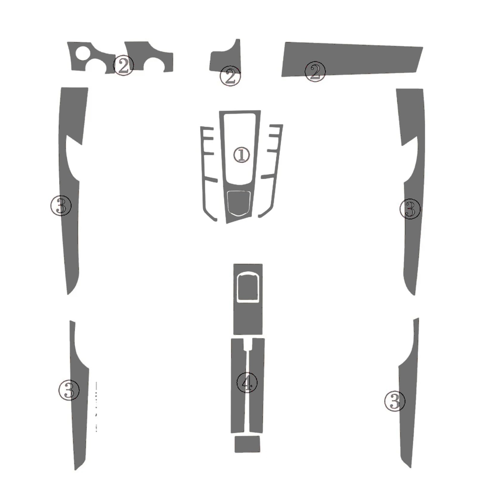 Décalcomanies 3D argent fibre de carbone pour Panamera console - 7