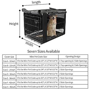 Seamander Dog Crate Cover Durable – Polyester Pet Kennel Cover Universal Fit for 18-48 inches Wire Dog Crate (42Inch, Black)