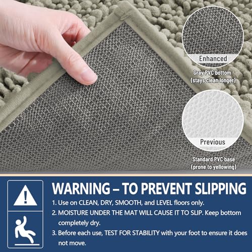 Image of Arotive Luxury Bathroom Ruuner Rugs 47x24, Extra Soft Thick Absorbent Shaggy Chenille Bath Rugs, Machine Wash Dry, Bath Mats for Bathroom Floor, Tub and Shower, Home Decor Accessories, Warm Taupe